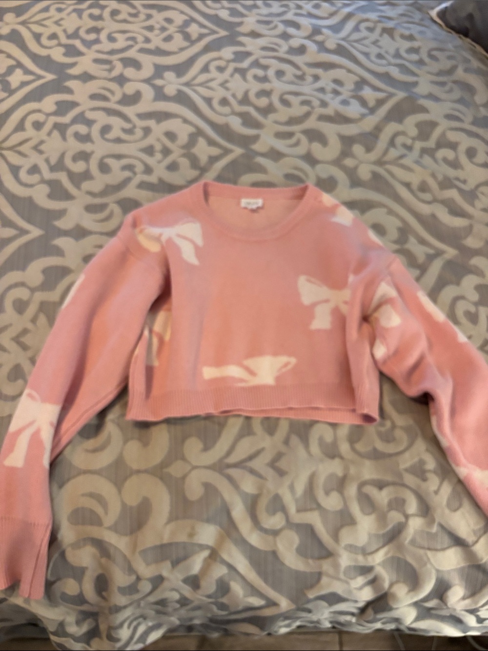 Le Lis Pink Knit Crewneck Sweater